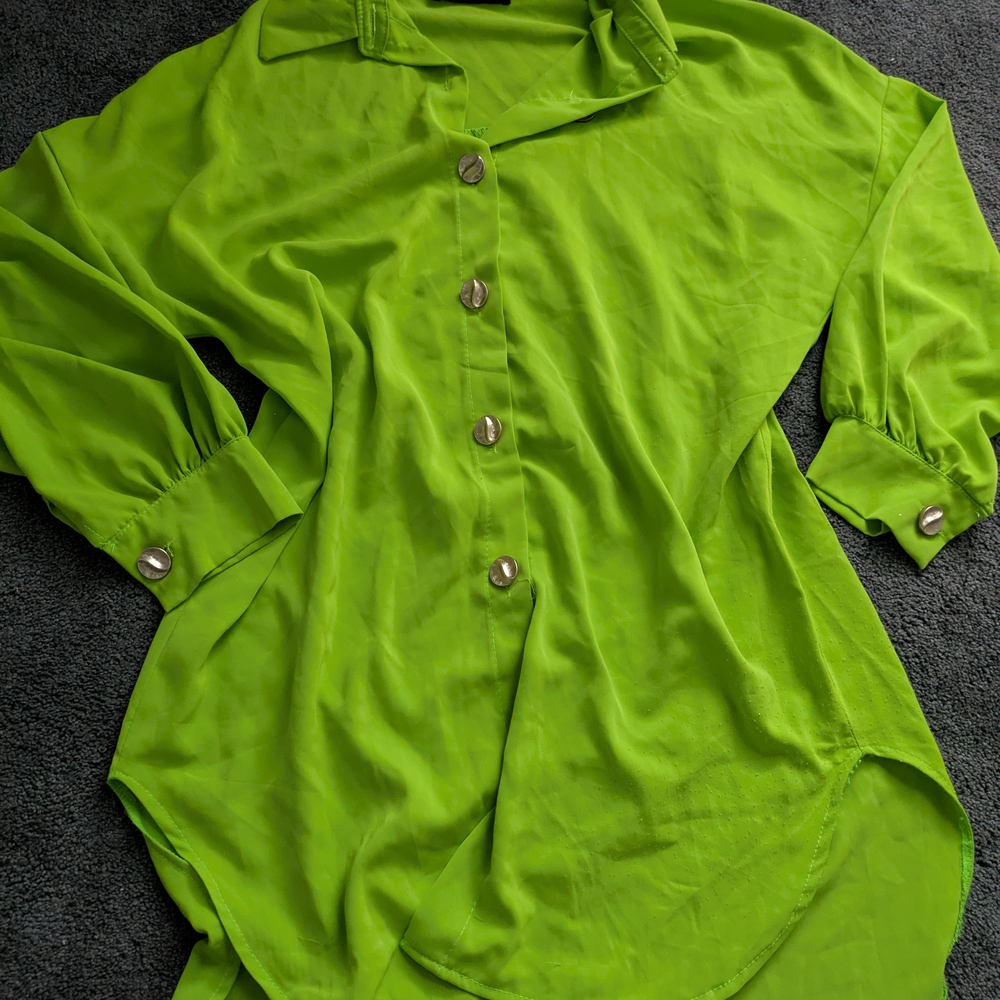 Calvin Tran Vibrant Green Button-Up Shirt